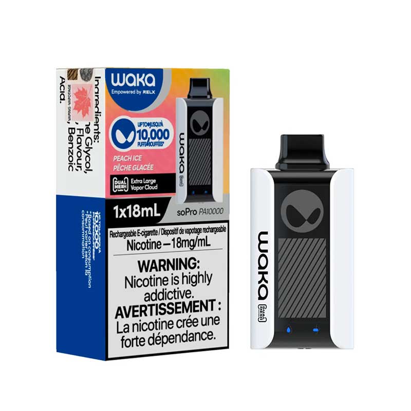 WAKA SoPro PA10000 Disposable Vape - Peach Ice - Bay Vape Canada