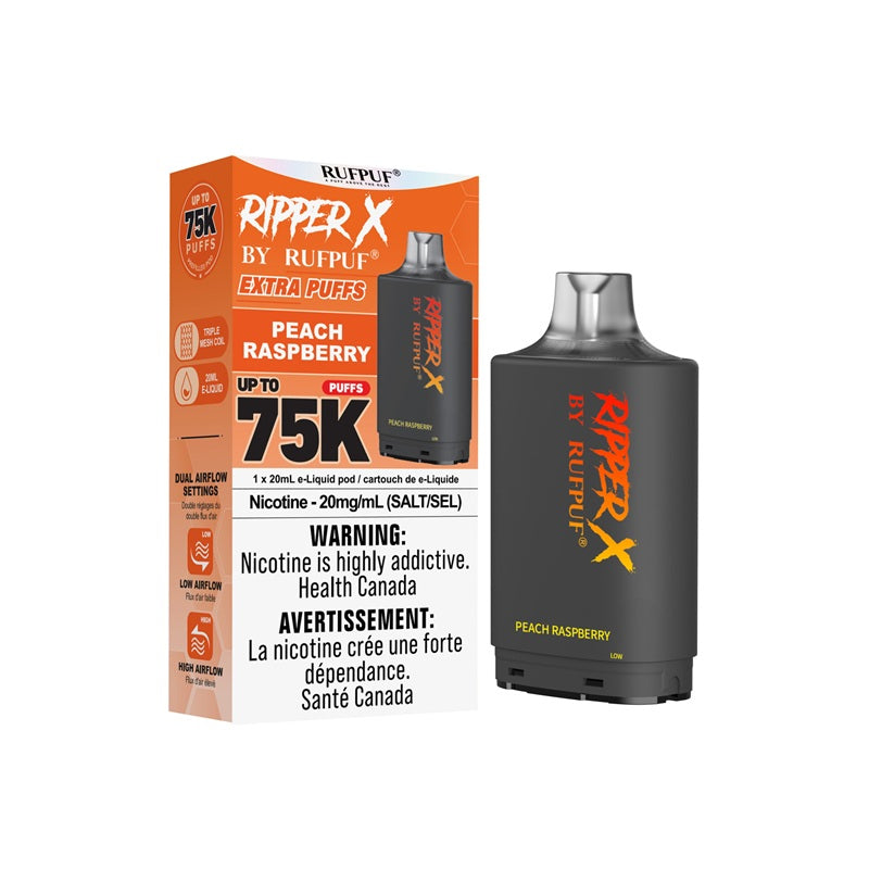 Ripper X Pod by Rufpuf 75K - Peach Raspberry - Bay Vape Canada