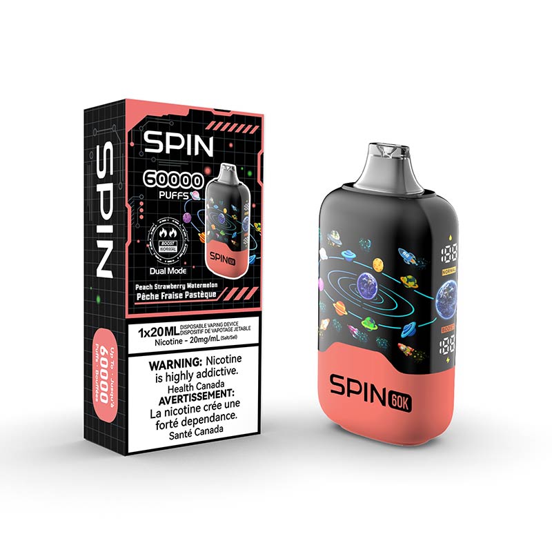 Spin 60K Disposable - Peach Strawberry Watermelon - Bay Vape