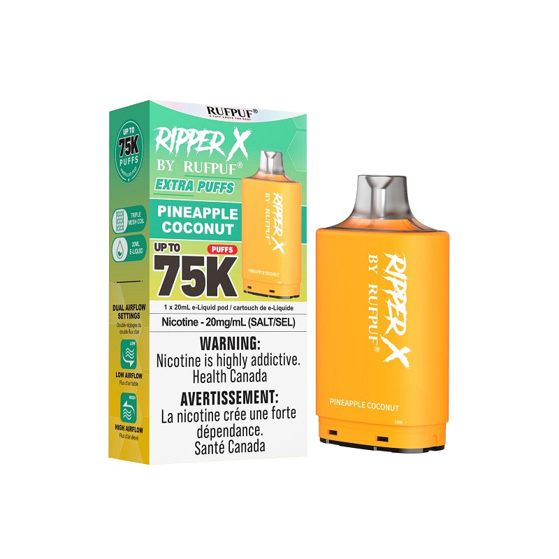 Ripper X Pod by Rufpuf 75K - Pineapple Coconut - Bay Vape Canada