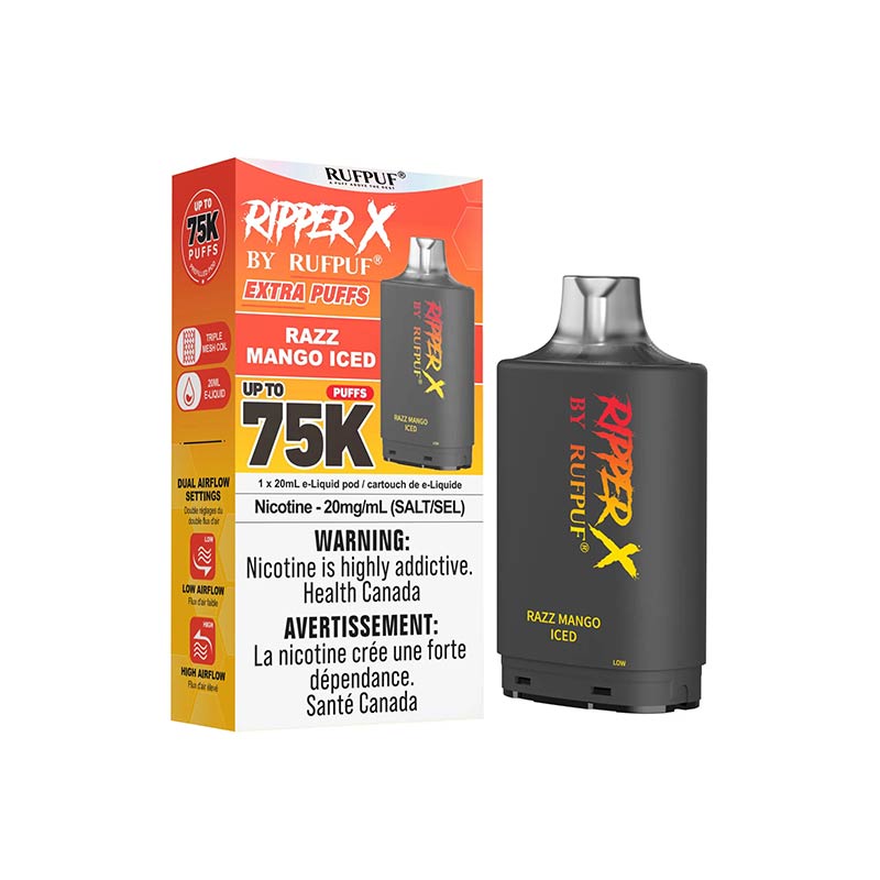 Ripper X Pod by Rufpuf 75K - Razz Mango Iced - Bay Vape