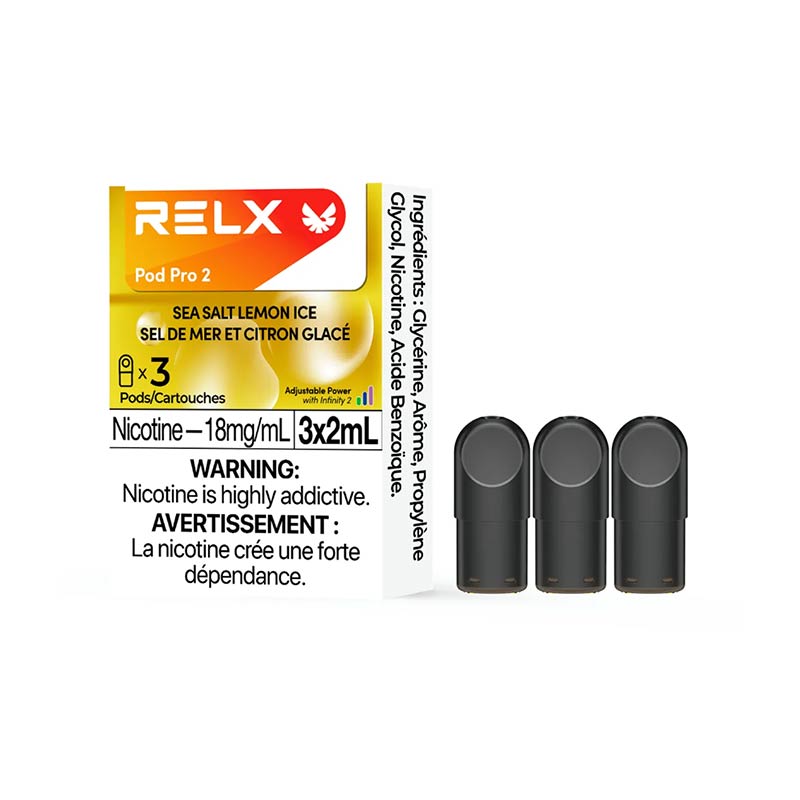RELX Pod Pro 2 - Sea Salt Lemon Ice (3 Pack) (ON) - Bay Vape