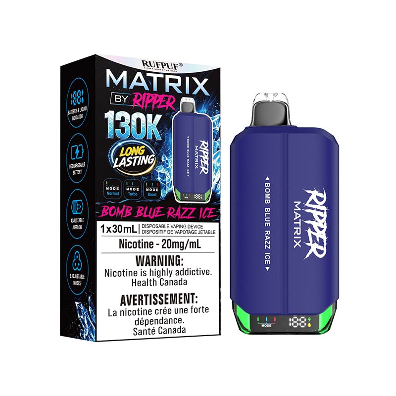 Ripper Matrix 130K Puffs Disposable - Bomb Blue Razz Ice