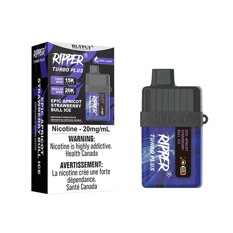 Ripper Turbo Plus 20K - Epic Apricot Strawberry Bull Ice - Bay Vape Canada