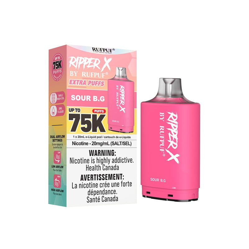 Ripper X Pod by Rufpuf 75K - Sour B.G (MB) - Bay Vape