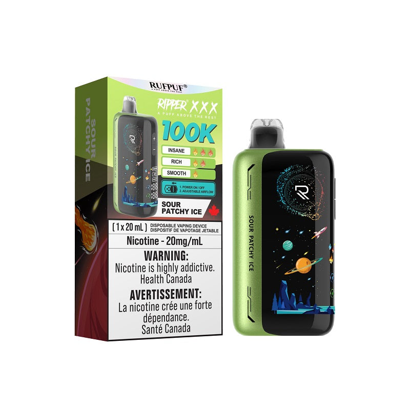 Ripper XXX 100K Disposable - Sour Patchy Ice (ON) - Bay Vape