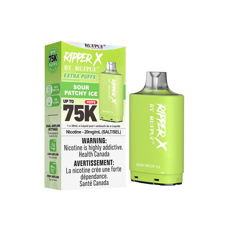 Ripper X Pod by Rufpuf 75K - Sour Patchy Ice - Bay Vape Canada