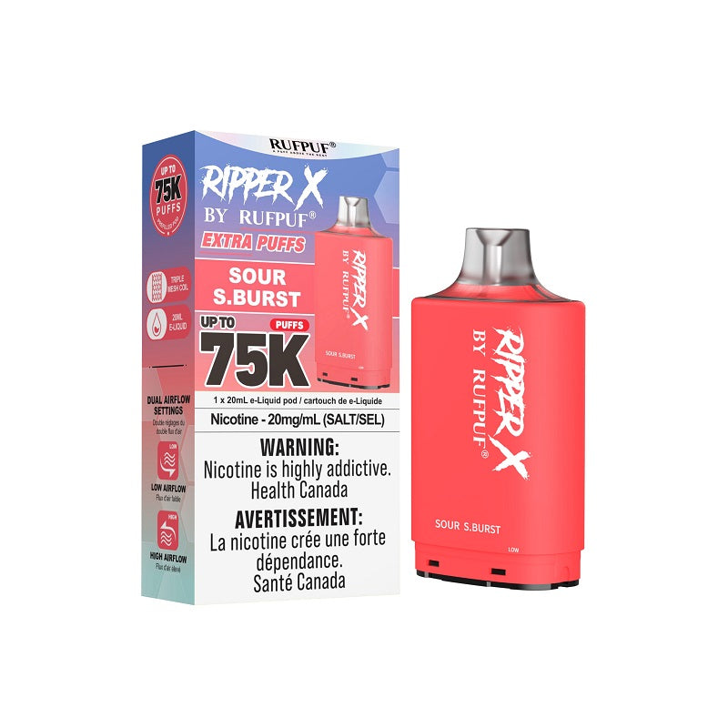 Ripper X Pod by Rufpuf 75K - Sour S. Burst - Bay Vape Canada