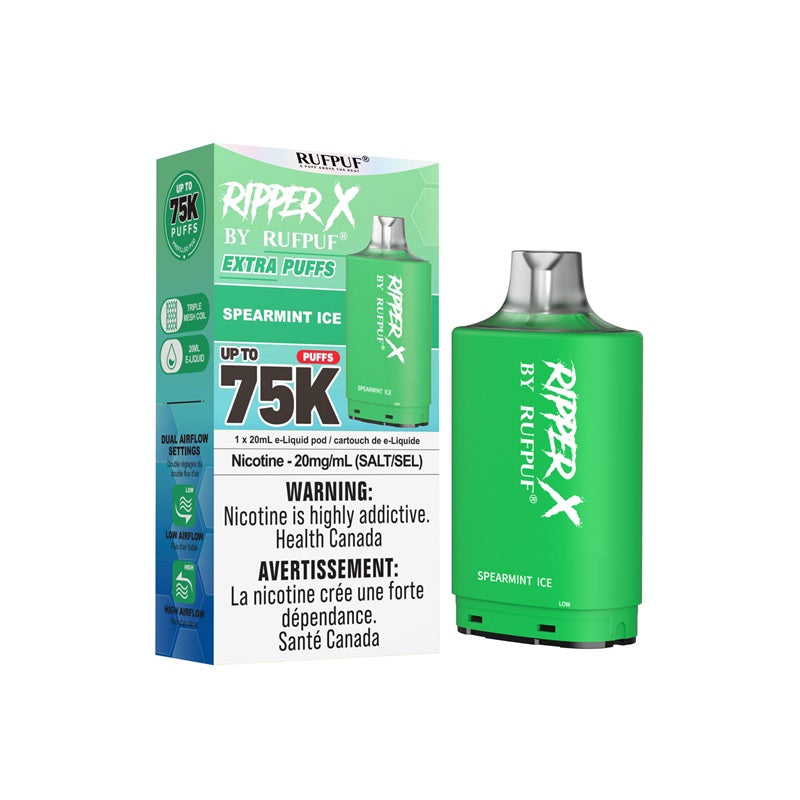Ripper X Pod by Rufpuf 75K - Spearmint Ice - Bay Vape Canada