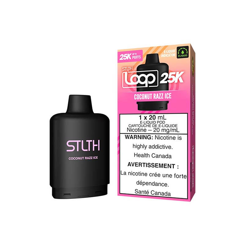 STLTH LOOP 25K Pod Pack - Coconut Razz Ice (ON) - Bay Vape