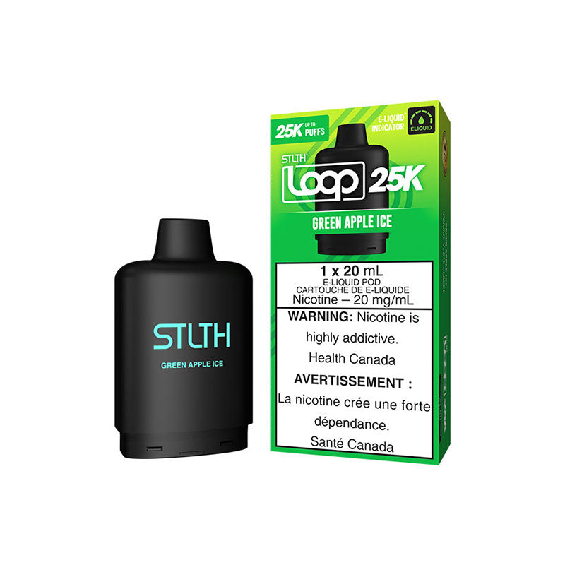 STLTH LOOP 25K Pod Pack - Green Apple Ice (ON) - Bay Vape