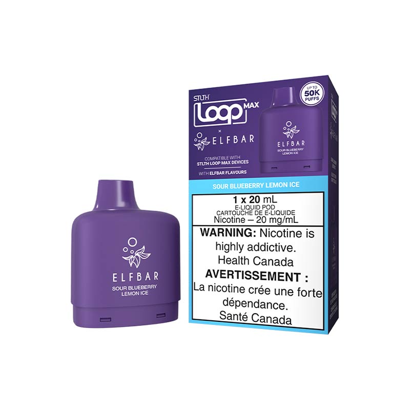 STLTH LOOP MAX x ELFBAR Pod Pack - Sour Blueberry Lemon Ice (ON) - Bay Vape