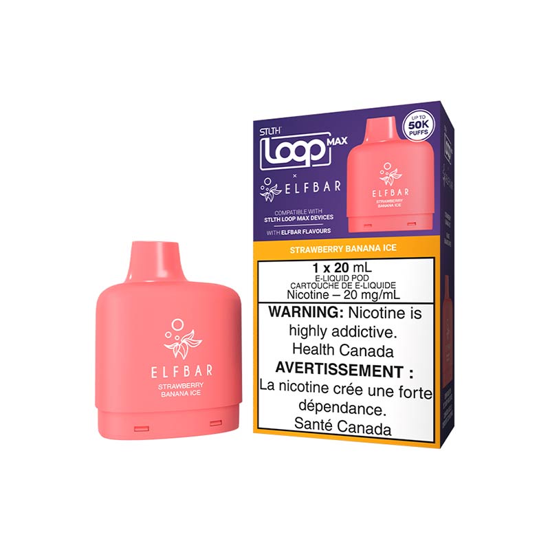 STLTH LOOP MAX x ELFBAR Pod Pack - Strawberry Banana Ice (ON) - Bay Vape