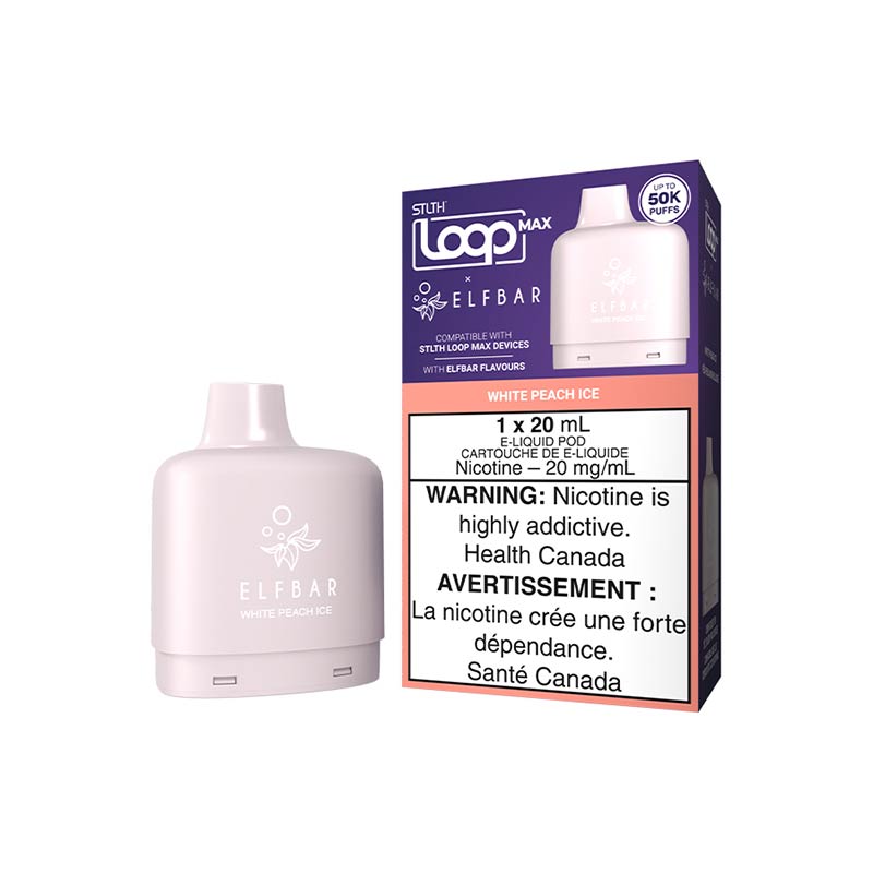 STLTH LOOP MAX x ELFBAR Pod Pack - White Peach Ice (ON) - Bay Vape