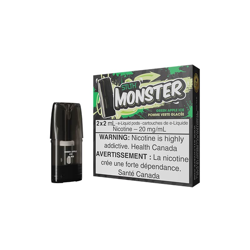 STLTH Monster Pod Pack - Green Apple Ice - Bay Vape Canada