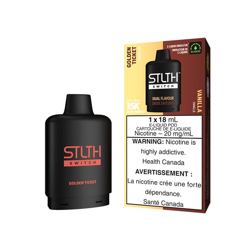 STLTH Switch Pod Pack - Golden Ticket & Vanilla - Bay Vape Canada