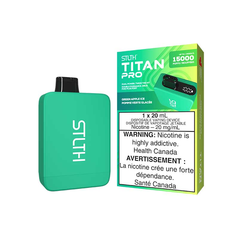 STLTH Titan PRO Disposable - Green Apple Ice - Bay Vape Canada