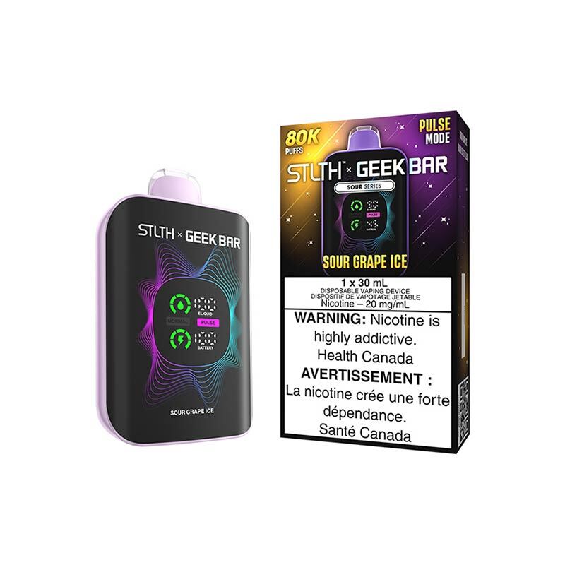 STLTH x Geek Bar 80K Disposable - Sour Grape Ice (MB) - Bay Vape