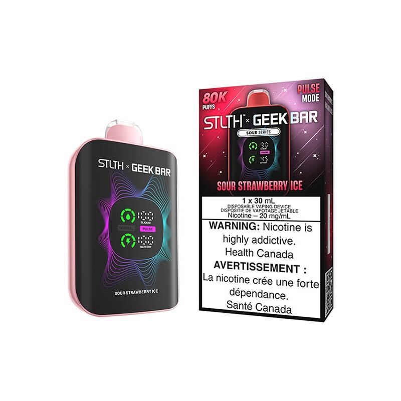 STLTH x Geek Bar 80K Disposable - Sour Strawberry Ice (MB) - Bay Vape