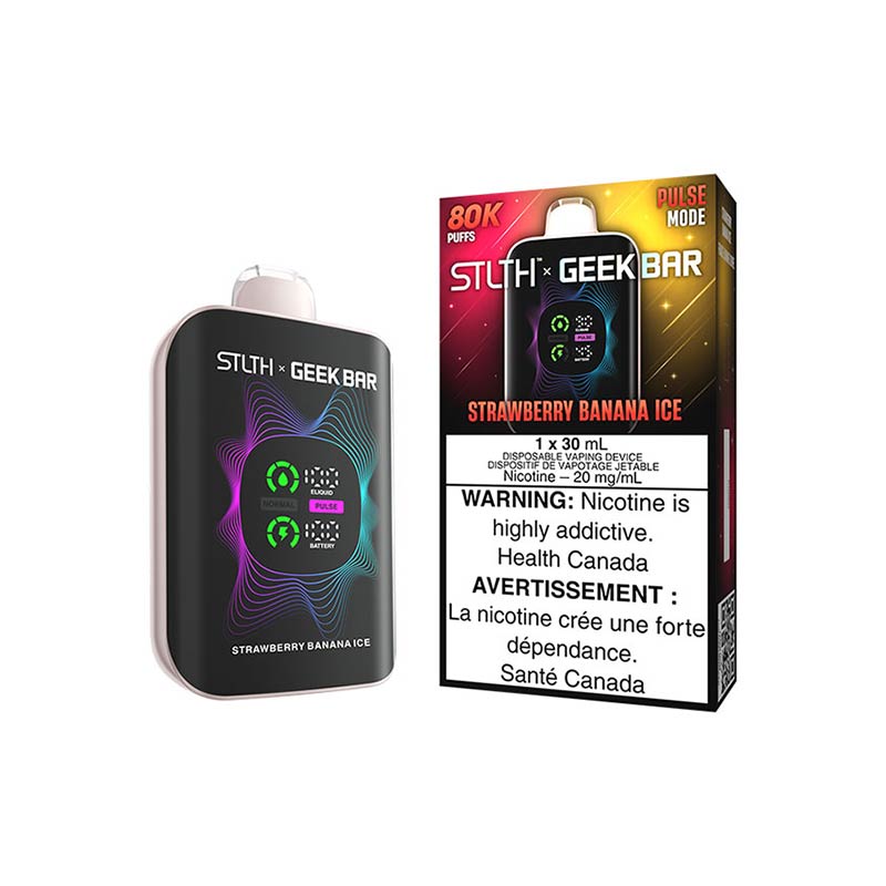 STLTH x Geek Bar 80K Disposable - Strawberry Banana Ice (MB) - Bay Vape