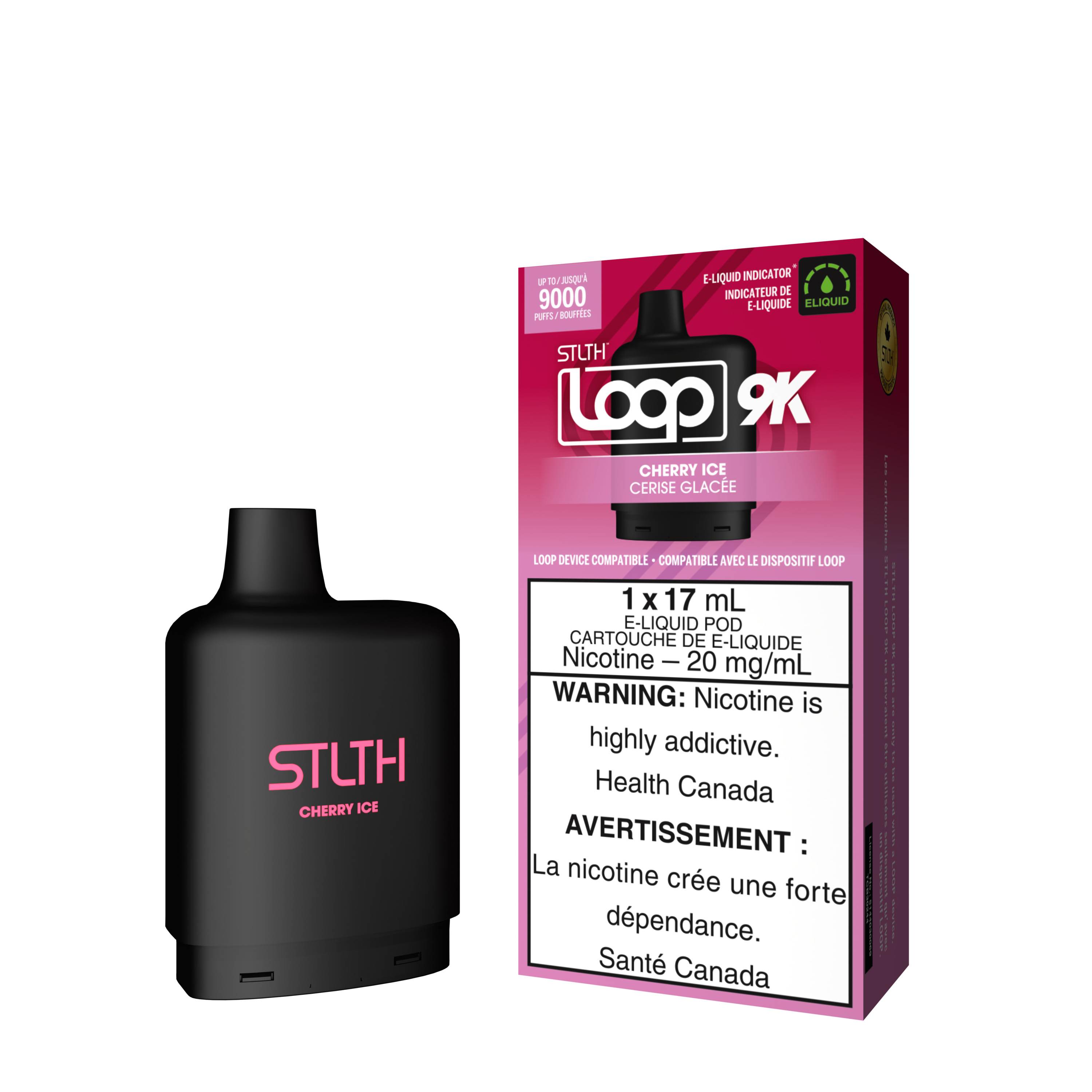STLTH LOOP 9K Pod Pack - Cherry Ice - Bay Vape Canada