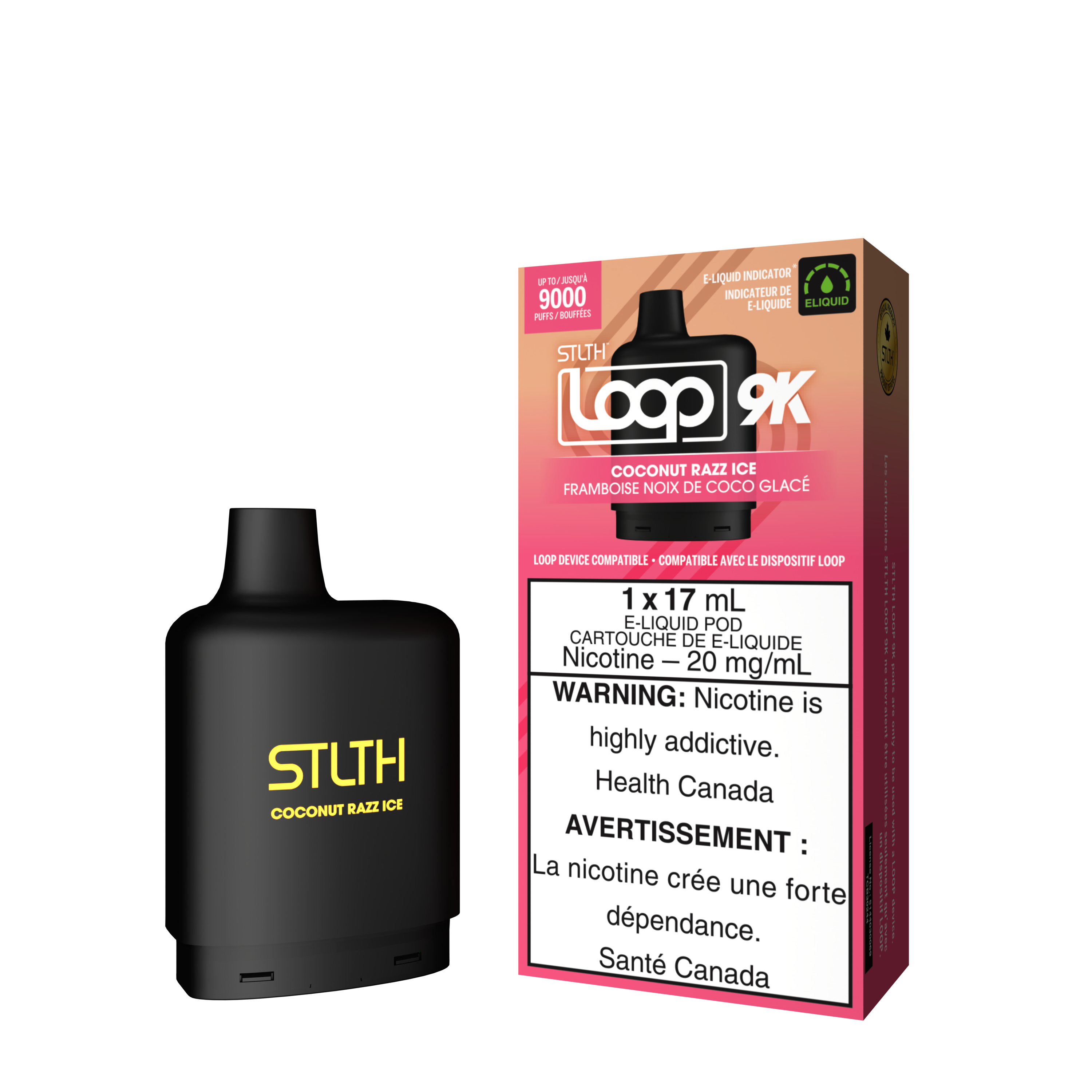 STLTH LOOP 9K Pod Pack - Coconut Razz Ice - Bay Vape Canada