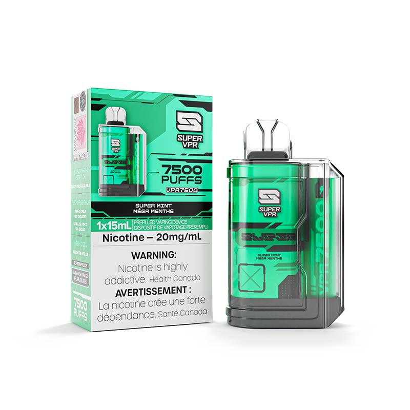 Super VPR 7500 Disposable - Super Mint - Bay Vape Canada