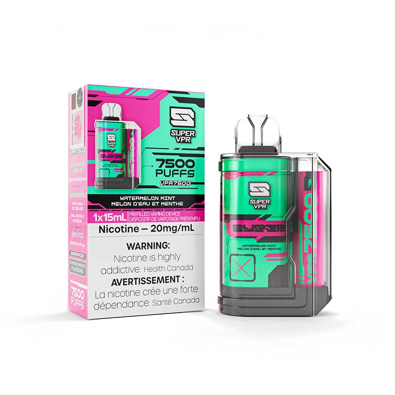 Super VPR 7500 Disposable - Watermelon Mint - Bay Vape Canada