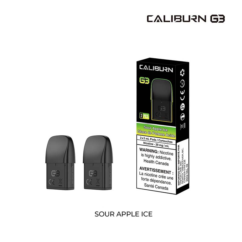 Caliburn G3 Pre-filled Pod - Sour Apple Ice (ON)