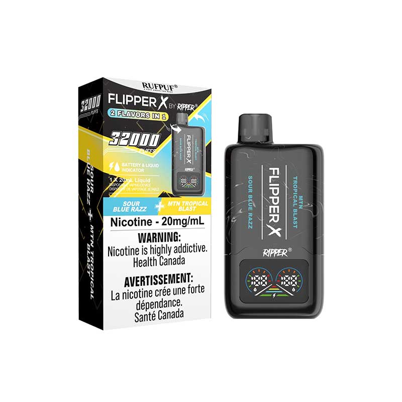 Flipper X by Ripper 32K - Sour Blue Razz & MTN Tropical Blast - Bay Vape Canada