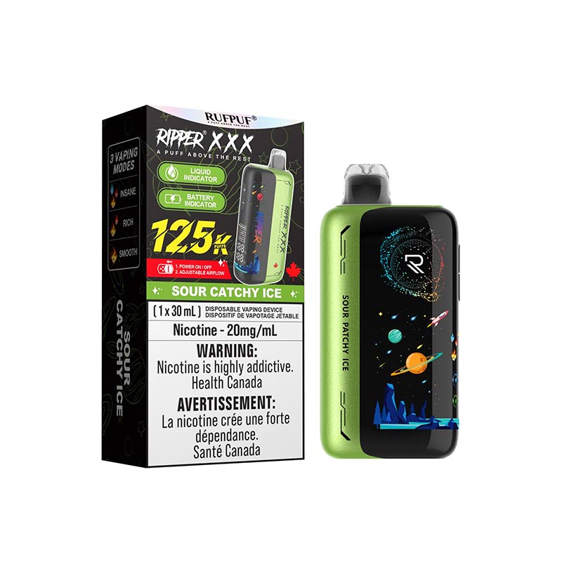 Ripper XXX 125K Disposable - Sour Catchy Ice - Bay Vape