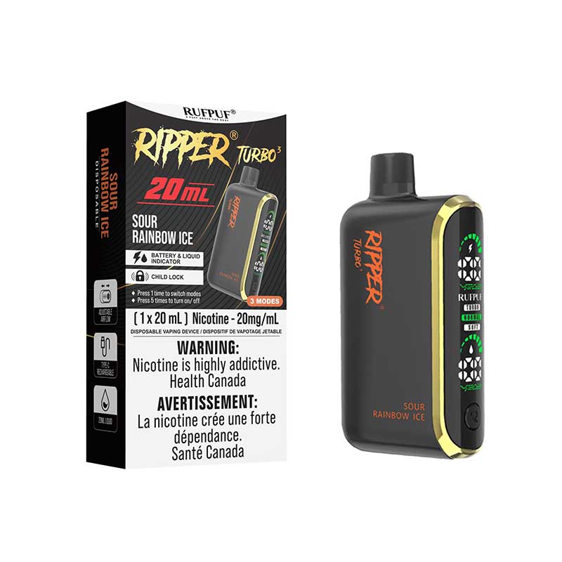 Ripper Turbo 3 25K Disposable - Sour Rainbow Ice (ON) - Bay Vape