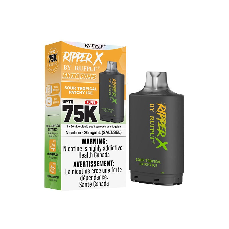 Ripper X Pod by Rufpuf 75K - Sour Tropical Patchy Ice (ON) - Bay Vape