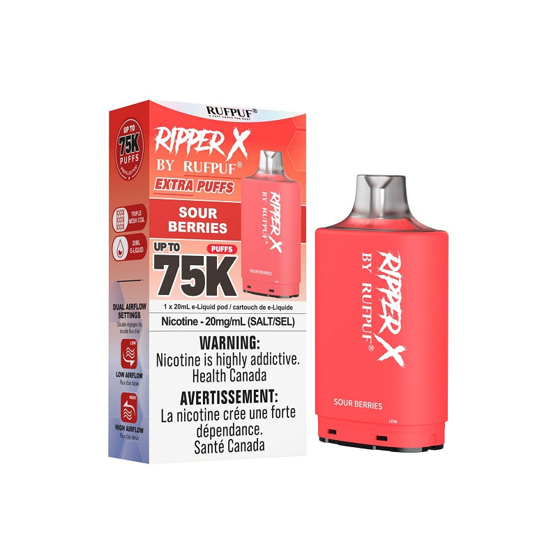 Ripper X Pod by Rufpuf 75K - Sour Berries - Bay Vape Canada