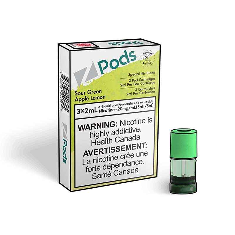 Z Pods - S Compatible - Sour Green Apple Lemon - Bay Vape Canada