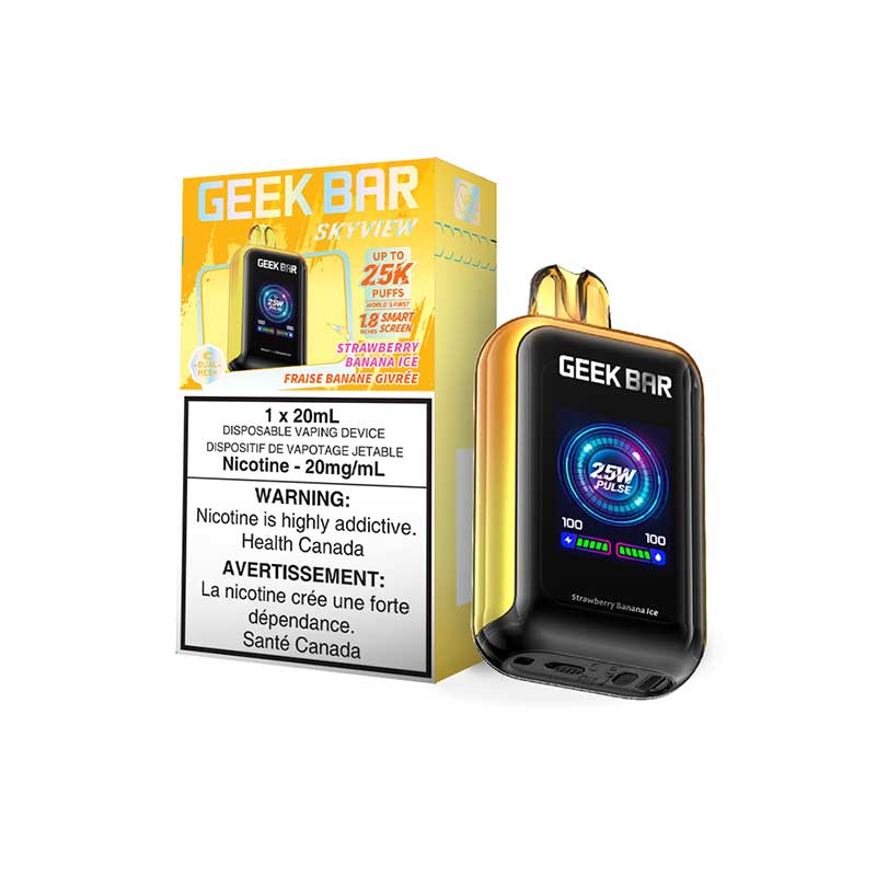 Geek Bar Skyview 25K Disposable - Strawberry Banana Ice - Bay Vape Canada