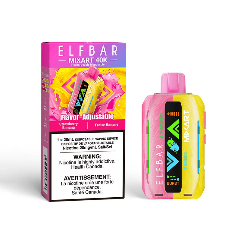 ELF Bar MixArt 40K Disposable - Strawberry Banana (ON) - Bay Vape