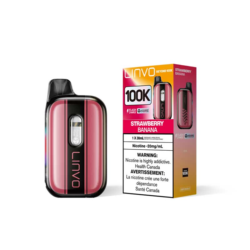 LINVO Beyond 100K Disposable - Strawberry Banana (ON) - Bay Vape