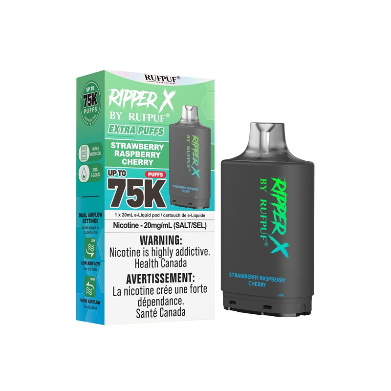 Ripper X Pod by Rufpuf 75K - Strawberry Raspberry Cherry (ON) - Bay Vape