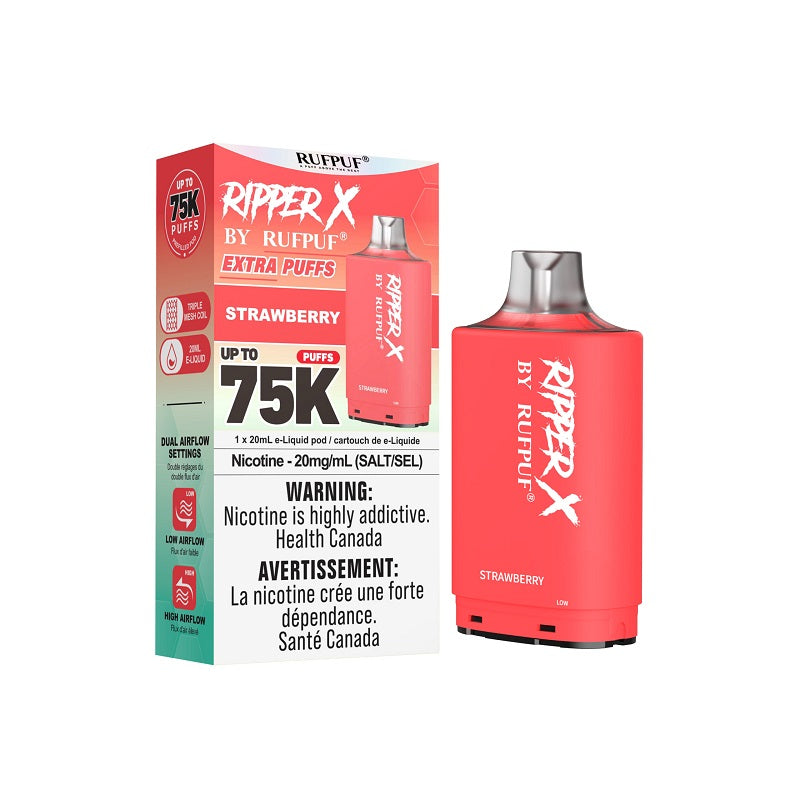 Ripper X Pod by Rufpuf 75K - Strawberry - Bay Vape