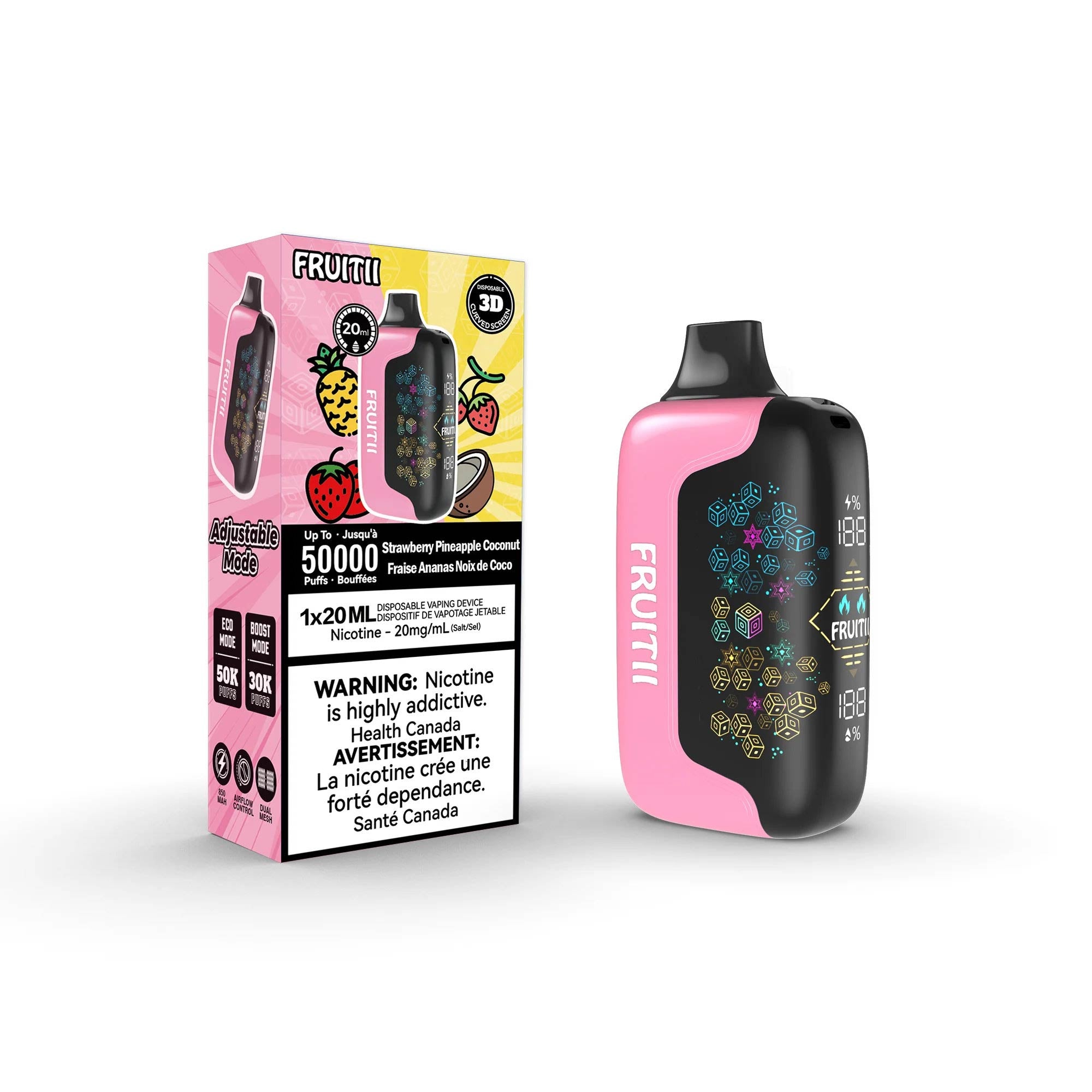 Fruitii 50K Disposable - Strawberry Pineapple Coconut (ON) - Bay Vape