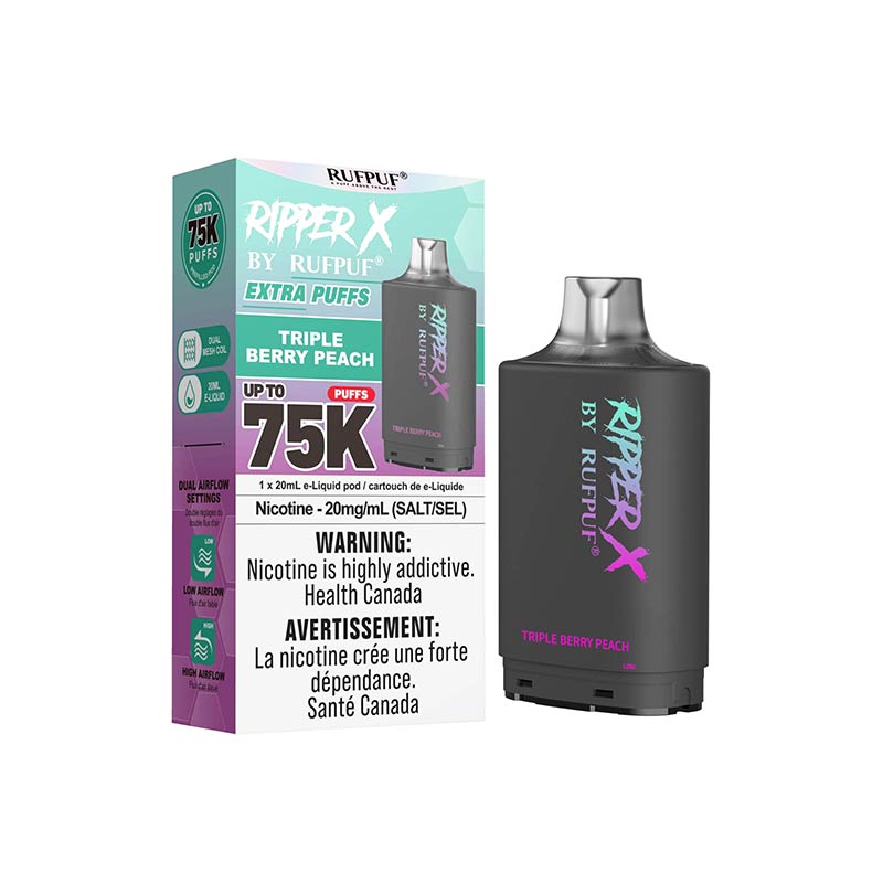 Ripper X Pod by Rufpuf 75K - Triple Berry Peach - Bay Vape Canada