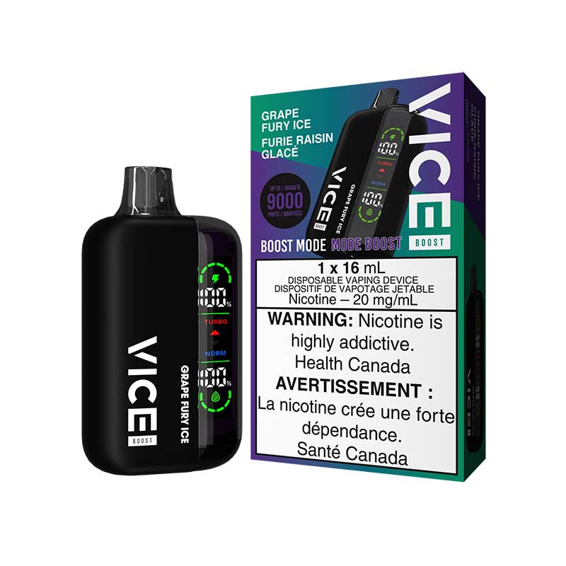 VICE BOOST 9000 Disposable - Grape Fury Ice - Bay Vape Canada