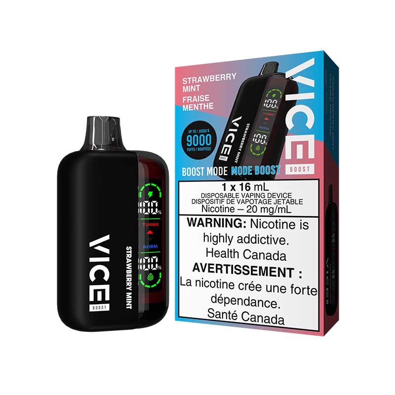 VICE BOOST 9000 Disposable - Strawberry Mint - Bay Vape Canada