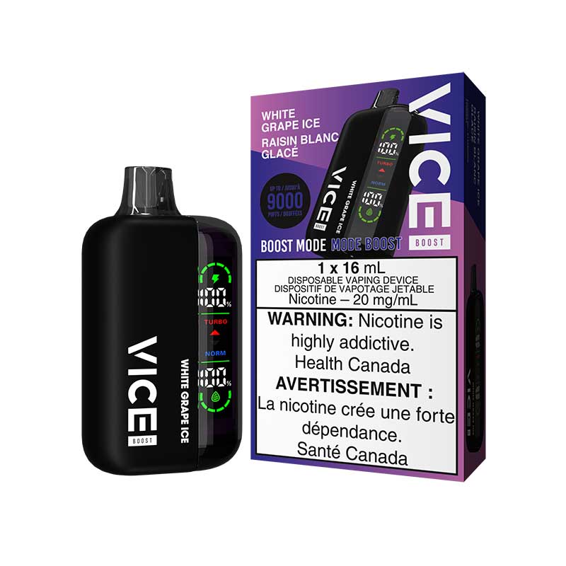 VICE BOOST 9000 Disposable - White Grape Ice - Bay Vape Canada