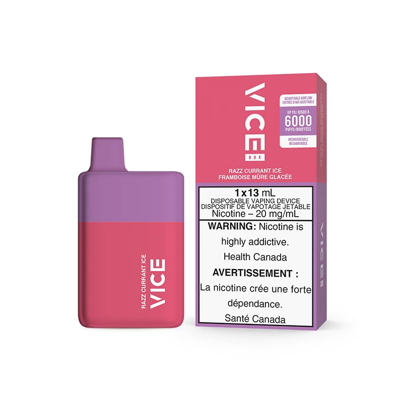 VICE BOX 6000 Puffs Disposable - Razz Currant Ice - Bay Vape Canada