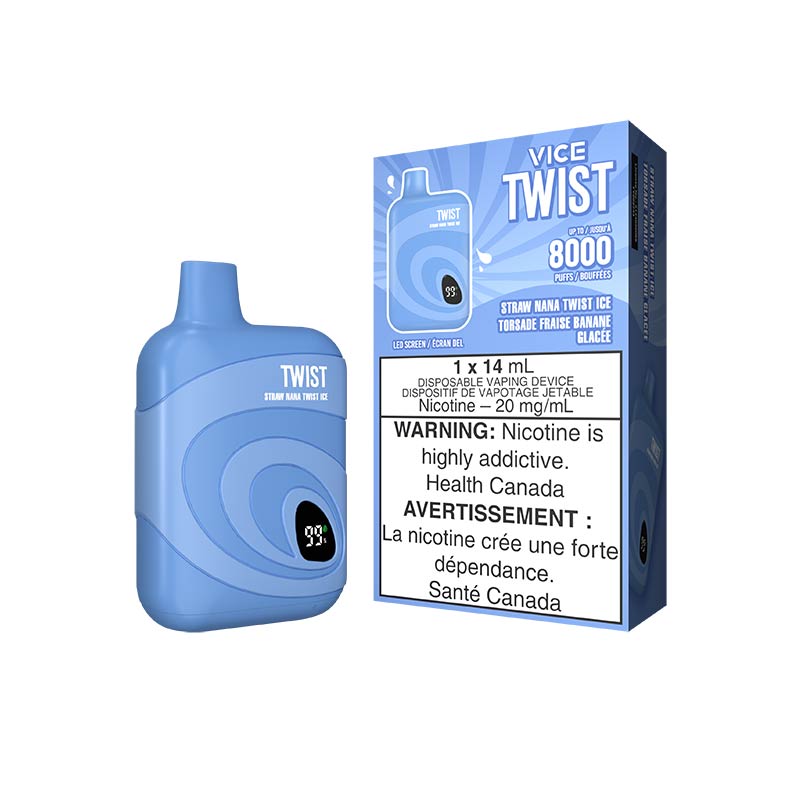 VICE TWIST 8000 Disposable - Strawberry Nana Twist Ice - Bay Vape Canada