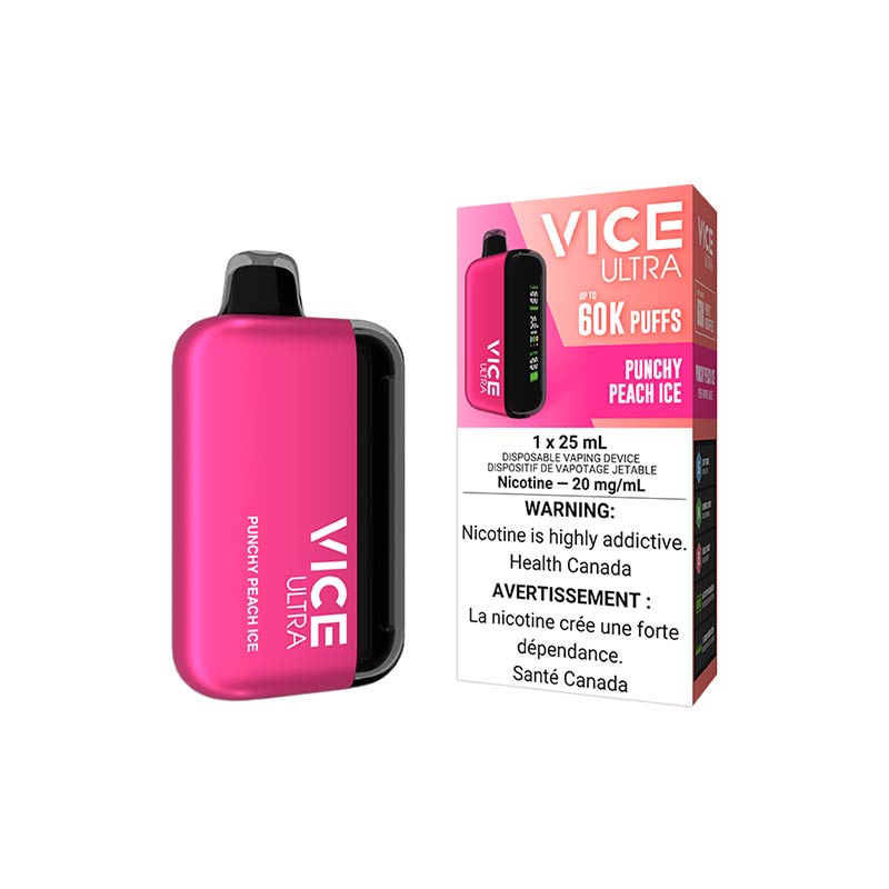 VICE ULTRA 60K Disposable - Punchy Peach Ice (ON) - Bay Vape