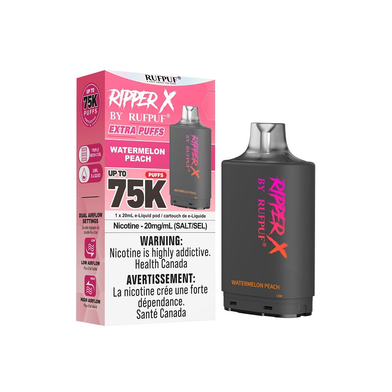 Ripper X Pod by Rufpuf 75K - Watermelon Peach - Bay Vape Canada