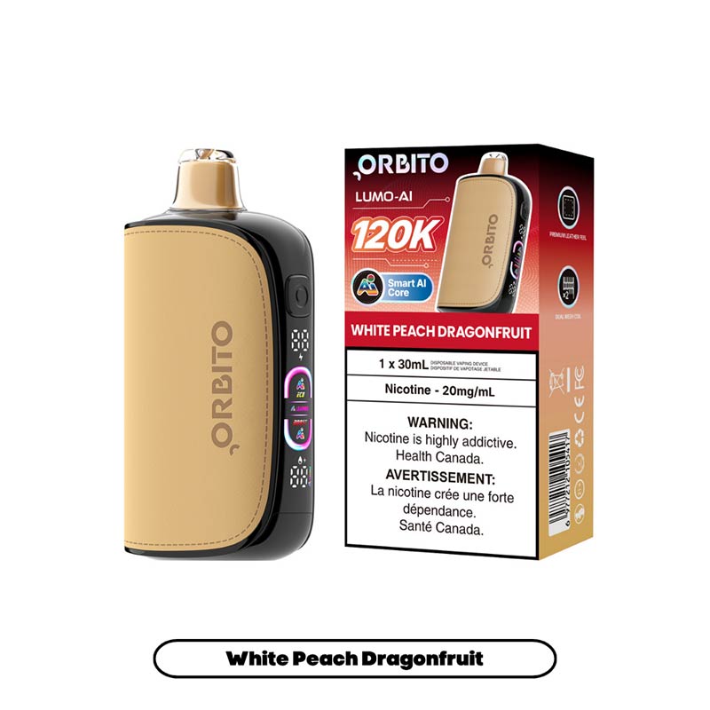 ORBITO Lumo-AI 120K Disposable - White Peach Dragonfruit (MB) - Bay Vape
